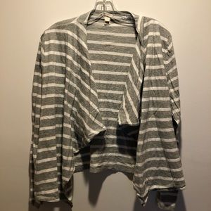 Gray Striped JCREW Cardigan